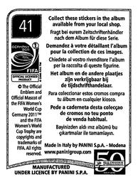 2011 Panini FIFA Women's World Cup Stickers #41 Anja Mittag Back