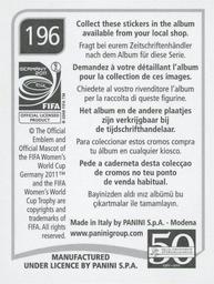 2011 Panini FIFA Women's World Cup Stickers #196 Alex Morgan Back
