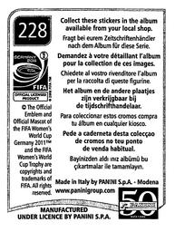 2011 Panini FIFA Women's World Cup Stickers #228 Daniela Montoya Back