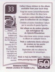 2011 Panini FIFA Women's World Cup Stickers #33 Fatmire Bajramaj Back