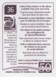 2011 Panini FIFA Women's World Cup Stickers #36 Ariane Hingst Back