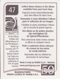 2011 Panini FIFA Women's World Cup Stickers #47 Karina LeBlanc Back
