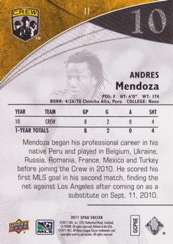 2011 SP Game Used #11 Andres Mendoza Back