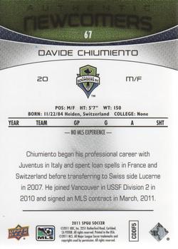 2011 SP Game Used #67 Davide Chiumiento Back