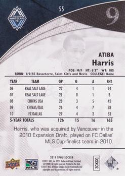 2011 SP Game Used #55 Atiba Harris Back