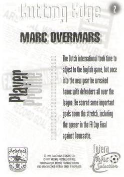1999 Futera Arsenal Fans' Selection #2 Marc Overmars Back