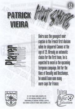 1999 Futera Arsenal Fans' Selection #51 Patrick Vieira Back