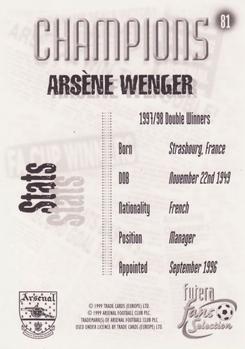 1999 Futera Arsenal Fans' Selection #81 Arsene Wenger Back
