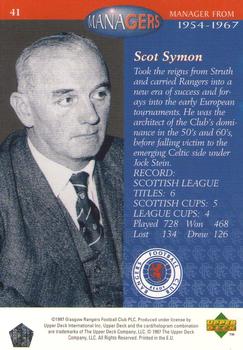 1998 Upper Deck Rangers #41 Scot Symon Back