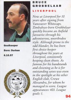 1992 Panini UK Players Collection #94 Bruce Grobbelaar Back
