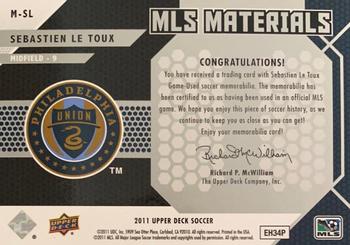 2011 Upper Deck MLS - MLS Materials Quad #M-SL Sebastien Le Toux Back