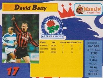 1993 Merlin's Premier League #17 David Batty Back