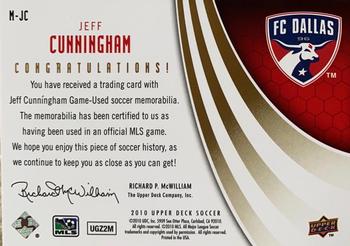 2010 Upper Deck MLS - MLS Materials #M-JC Jeff Cunningham Back
