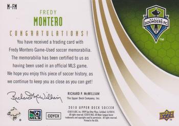 2010 Upper Deck MLS - MLS Materials Premium Series #M-FM Fredy Montero Back