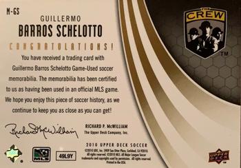 2010 Upper Deck MLS - MLS Materials Premium Series #M-GS Guillermo Barros Schelotto Back