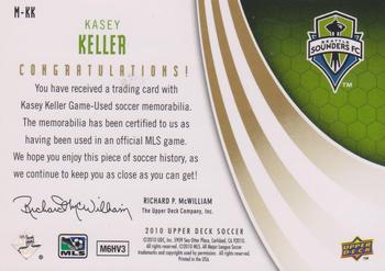2010 Upper Deck MLS - MLS Materials Premium Series #M-KK Kasey Keller Back