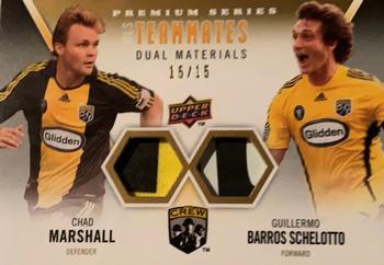 2010 Upper Deck MLS - Teammates Dual Materials Premium Series #TM-MS Guillermo Barros Schelotto / Chad Marshall Front