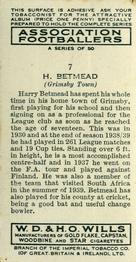 1939-40 Wills's Association Footballers #7 Harry Betmead Back