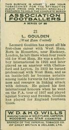 1939-40 Wills's Association Footballers #21 Leonard Goulden Back