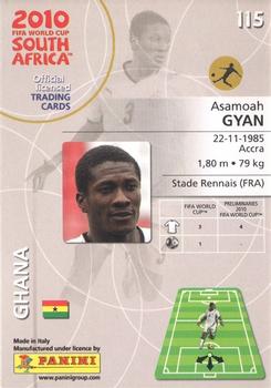 2010 Panini Premium World Cup #115 Asamoah Gyan Back
