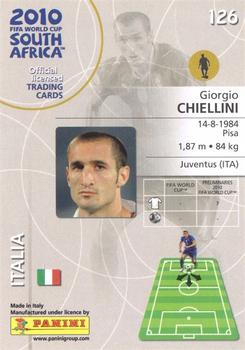 2010 Panini Premium World Cup #126 Giorgio Chiellini Back