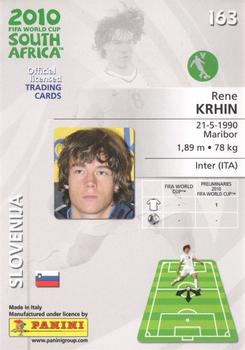 2010 Panini Premium World Cup #163 Rene Krhin Back