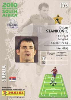 2010 Panini Premium World Cup #175 Dejan Stankovic Back