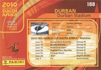 2010 Panini Premium World Cup #188 Durban Stadium Back