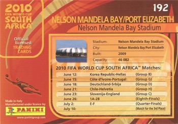 2010 Panini Premium World Cup #192 Nelson Mandela Bay Stadium Back