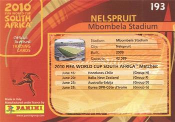2010 Panini Premium World Cup #193 Mbombela Stadium Back