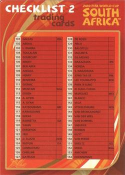2010 Panini Premium World Cup #198 Checklist 2: 101-198 Front