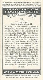 1938 Churchman's Association Footballers 1st Series #26 Bill McKay Back