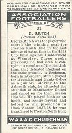 1938 Churchman's Association Footballers 1st Series #31 George Mutch Back