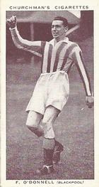 1938 Churchman's Association Footballers 1st Series #34 Frank O'Donnell Front