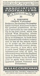 1938 Churchman's Association Footballers 1st Series #36 Jackie Robinson Back