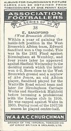 1938 Churchman's Association Footballers 1st Series #38 Teddy Sandford Back
