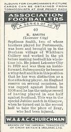 1938 Churchman's Association Footballers 1st Series #40 Sep Smith Back