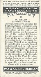1938 Churchman's Association Footballers 1st Series #46 Don Welsh Back