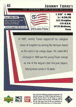 1999 Upper Deck MLS #65 Johnny Torres Back
