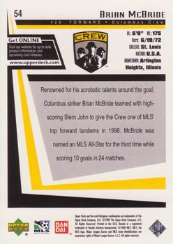 1999 Upper Deck MLS #54 Brian McBride Back