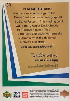 1999 Upper Deck MLS - Sign of the Times #SR Steve Ralston Back