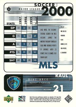 2000 Upper Deck MLS #44 Raul Diaz Arce Back