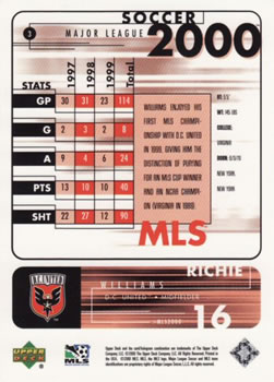 2000 Upper Deck MLS #3 Richie Williams Back