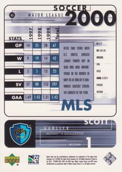 2000 Upper Deck MLS #45 Scott Garlick Back
