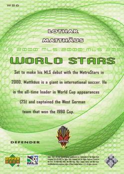 2000 Upper Deck MLS - World Stars #WS6 Lothar Matthäus Back