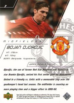 2001 Upper Deck Manchester United #7 Bojan Djordjic Back