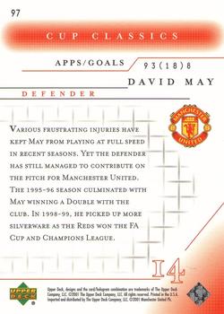 2001 Upper Deck Manchester United #97 David May Back