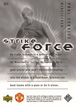 2001 Upper Deck Manchester United - Strike Force #SF1 Paul Scholes Back