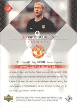 2002 Upper Deck Manchester United #18 Paul Scholes Back