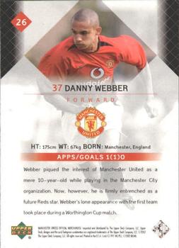 2002 Upper Deck Manchester United #26 Danny Webber Back